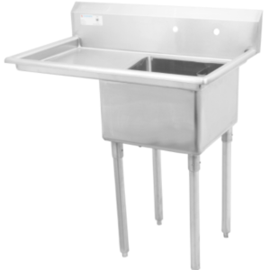 ÉVIER SIMPLE AVEC ÉGOUTTOIR À GAUCHE (18″ & 24″)