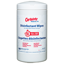 LINGETTES DÉSINFECTANTES BOÎTE PORTABLE 6.3"X6.3" 160/UN