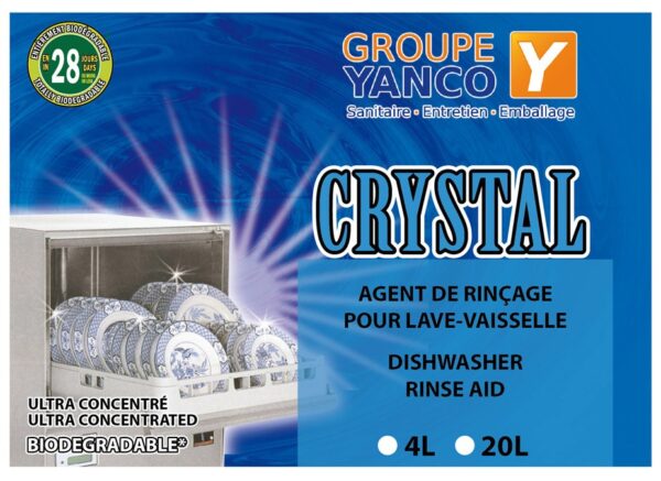 CRYSTAL AGENT DE RINÇAGE POUR LAVE-VAISSELLE.
